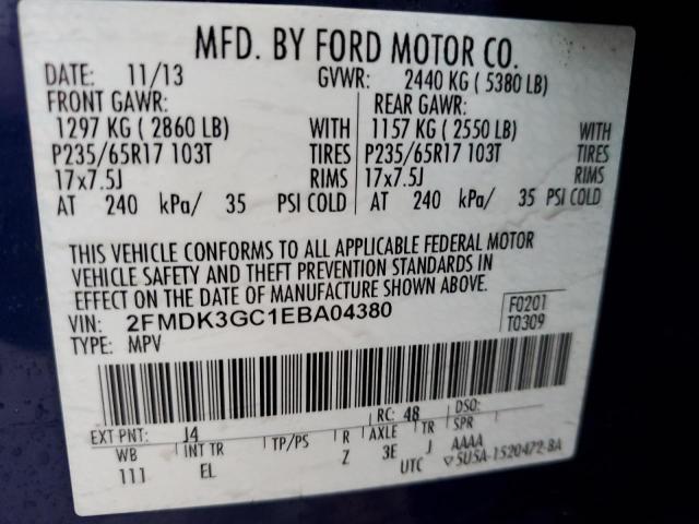 Photo 10 from auction – 2014 FORD EDGE SE with VIN 2FMDK3GC1EBA04380
