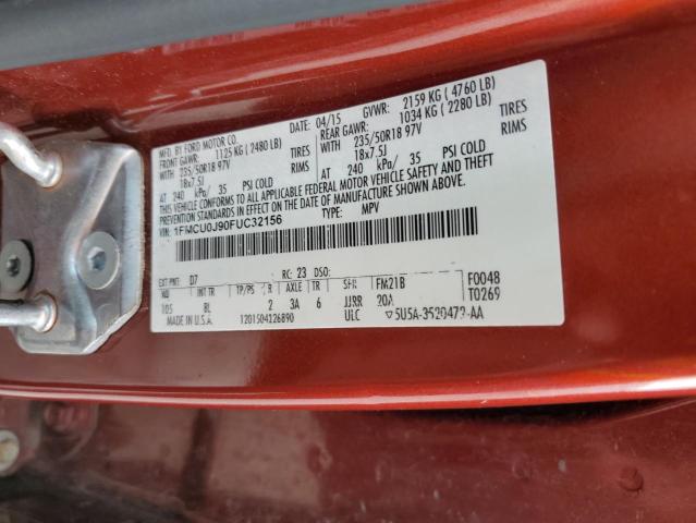 Photo 14 from auction – 2015 FORD ESCAPE TIT with VIN 1FMCU0J90FUC32156