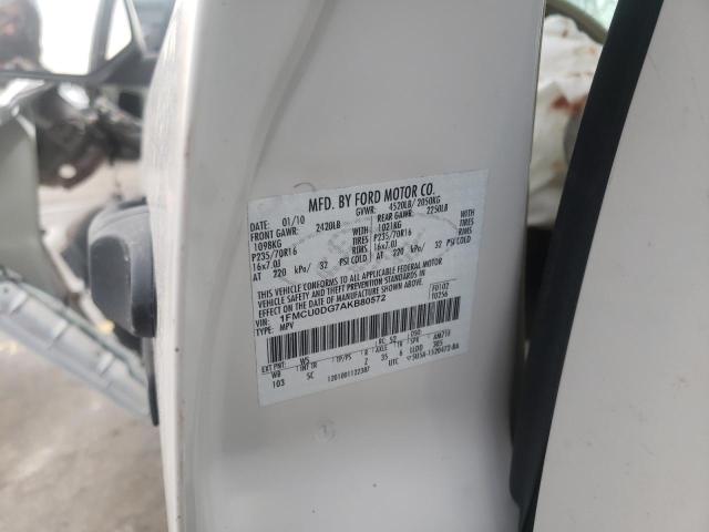 Photo 14 from auction – 2010 FORD ESCAPE XLT with VIN 1FMCU0DG7AKB80572