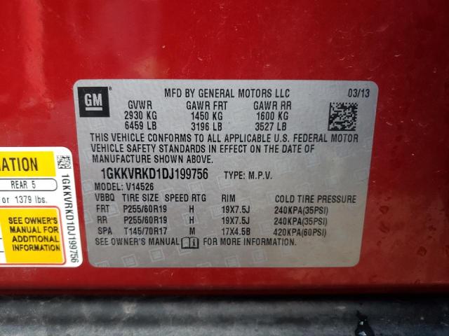 Photo 14 from auction – 2013 GMC ACADIA SLT with VIN 1GKKVRKD1DJ199756