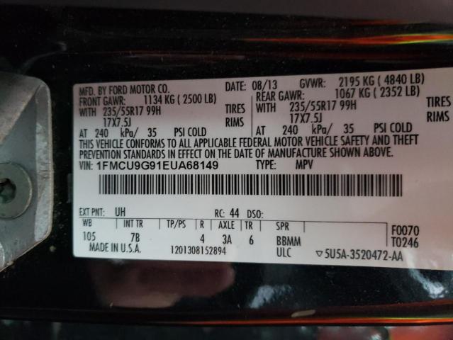 Photo 14 from auction – 2014 FORD ESCAPE SE with VIN 1FMCU9G91EUA68149