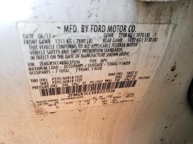 Photo 10 from auction – 2011 FORD FLEX SEL with VIN 2FMGK5CC4BBD37036