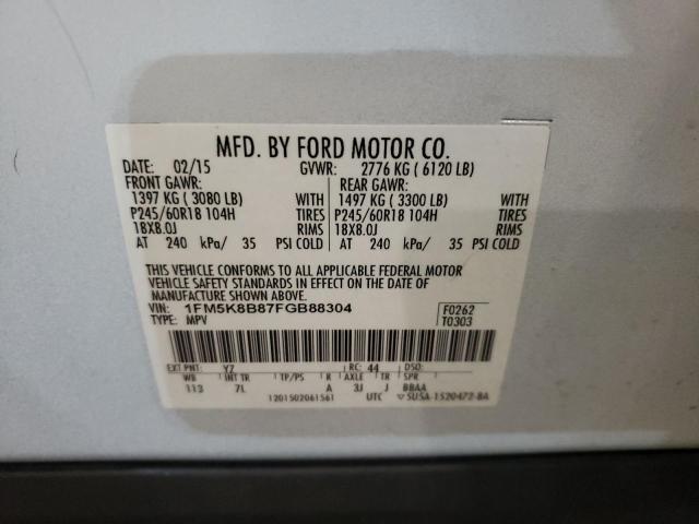 Photo 14 from auction – 2015 FORD EXPLORER with VIN 1FM5K8B87FGB88304