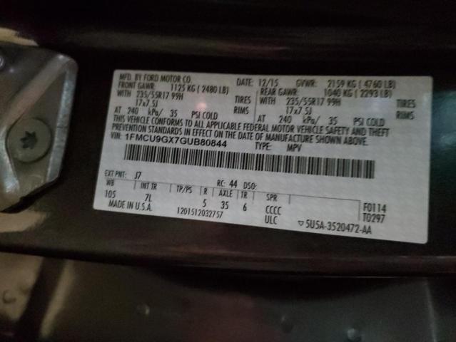 Photo 14 from auction – 2016 FORD ESCAPE SE with VIN 1FMCU9GX7GUB80844