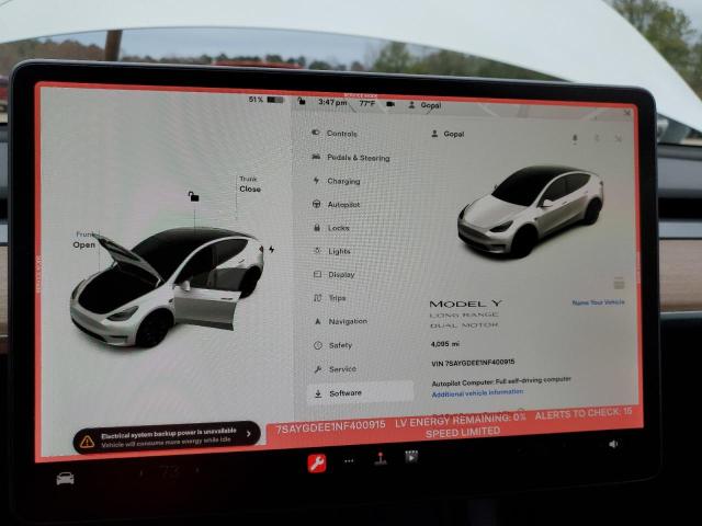 Photo 9 from auction – 2022 TESLA MODEL Y with VIN 7SAYGDEE1NF400915