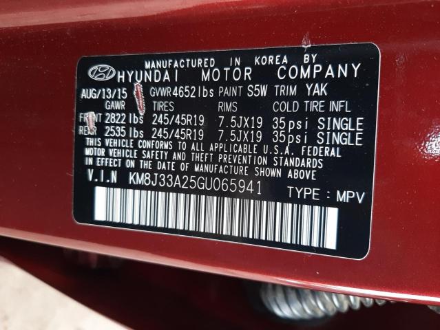 Photo 14 from auction – 2016 HYUNDAI TUCSON LIM with VIN KM8J33A25GU065941