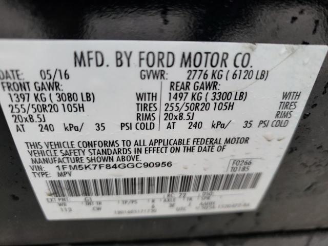 Photo 14 from auction – 2016 FORD EXPLORER L with VIN 1FM5K7F84GGC90956