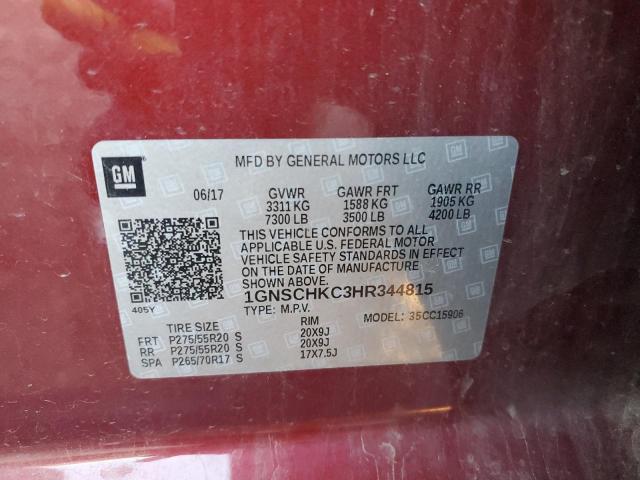 Photo 14 from auction – 2017 CHEVROLET SUBURBAN C with VIN 1GNSCHKC3HR344815