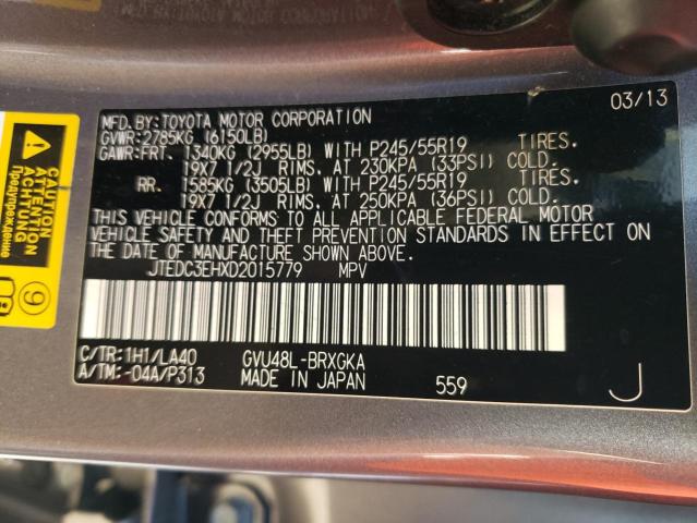 Photo 14 from auction – 2013 TOYOTA HIGHLANDER with VIN JTEDC3EHXD2015779