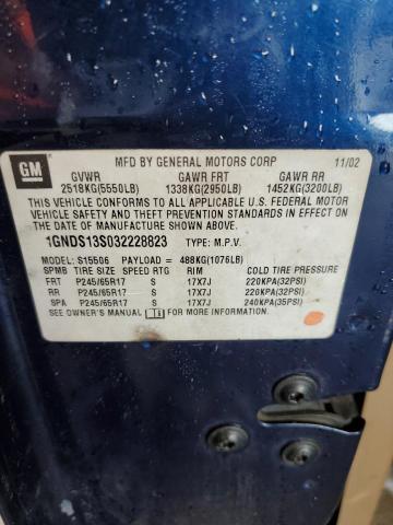 Photo 14 from auction – 2003 CHEVROLET TRAILBLAZE with VIN 1GNDS13S032228823