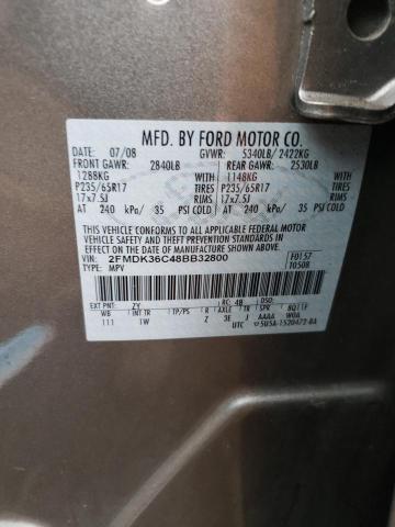 Photo 14 from auction – 2008 FORD EDGE SE with VIN 2FMDK36C48BB32800