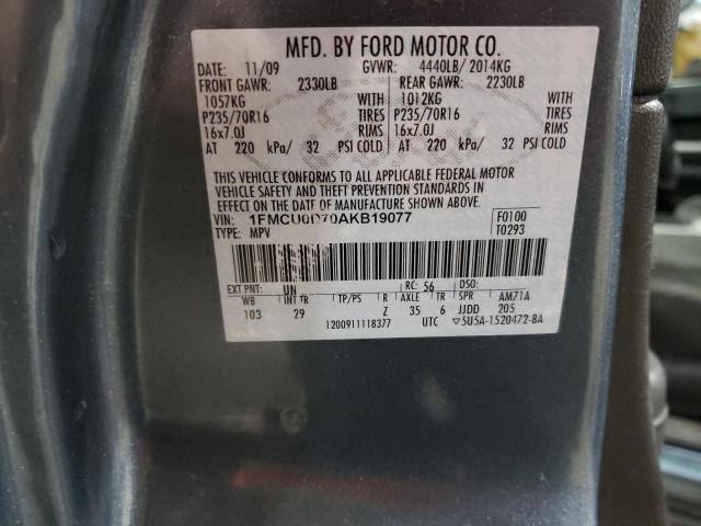 Foto 14 de la subasta – 2010 FORD ESCAPE XLT con VIN 1FMCU0D70AKB19077