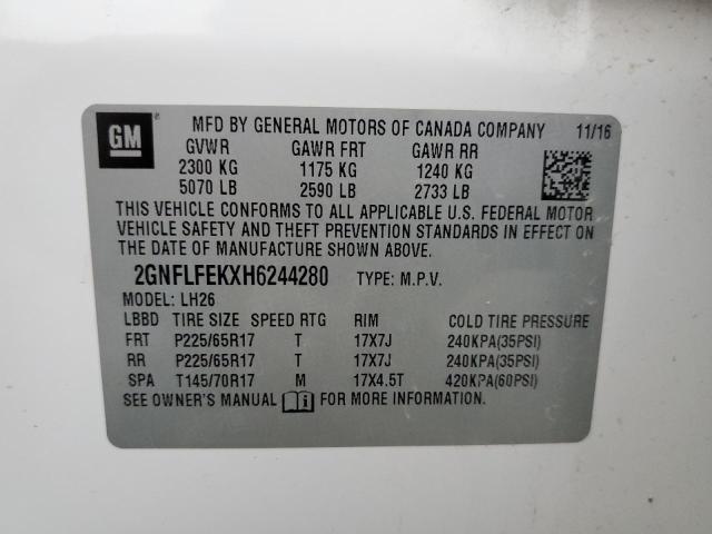 Photo 14 from auction – 2017 CHEVROLET EQUINOX LT with VIN 2GNFLFEKXH6244280
