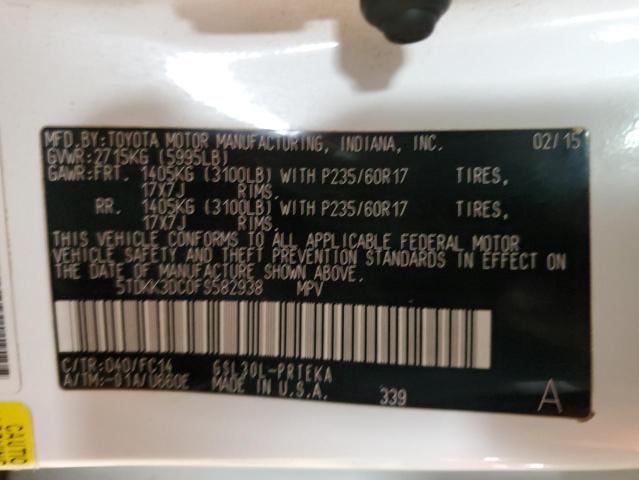 Photo 14 from auction – 2015 TOYOTA SIENNA LE with VIN 5TDKK3DC0FS582938