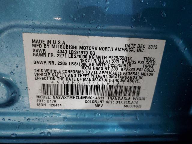 Photo 14 from auction – 2014 MITSUBISHI OUTLANDER with VIN 4A4AR3AUXEE018117