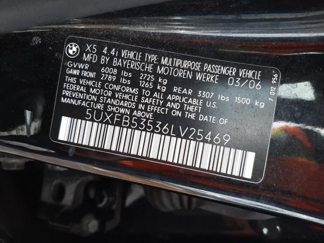Photo 14 from auction – 2006 BMW X5 4.4I with VIN 5UXFB53536LV25469