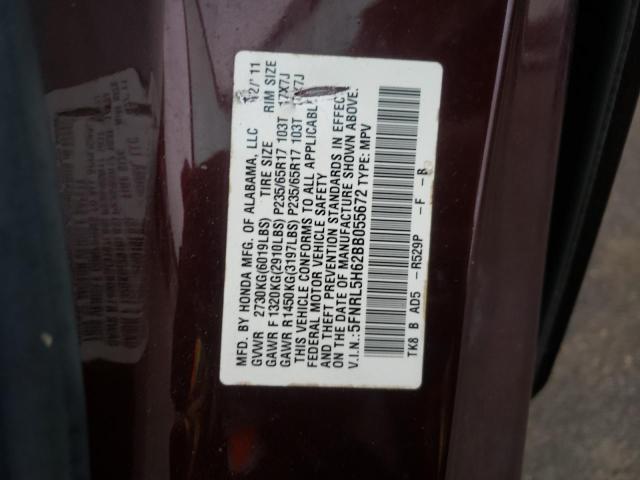 Photo 14 from auction – 2011 HONDA ODYSSEY EX with VIN 5FNRL5H62BB055672