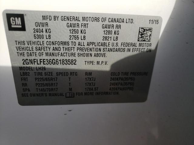 Photo 14 from auction – 2016 CHEVROLET EQUINOX LT with VIN 2GNFLFE36G6183582