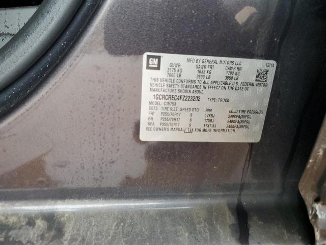 Photo 10 from auction – 2015 CHEVROLET SILVERADO with VIN 1GCRCREC4FZ223202