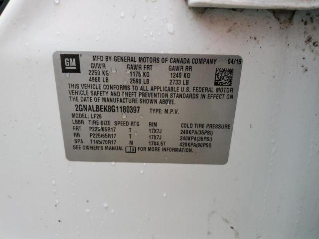 Photo 10 from auction – 2016 CHEVROLET EQUINOX LS with VIN 2GNALBEK8G1180397