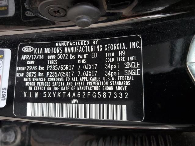 Photo 14 from auction – 2015 KIA SORENTO LX with VIN 5XYKT4A62FG587332