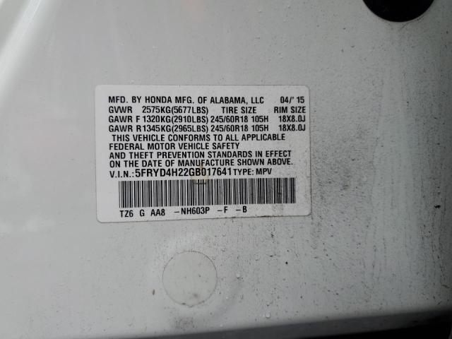 Photo 14 from auction – 2016 ACURA MDX with VIN 5FRYD4H22GB017641