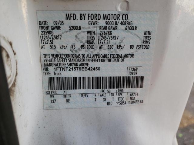 Photo 14 from auction – 2006 FORD F250 SUPER with VIN 1FTNF21576EB42450