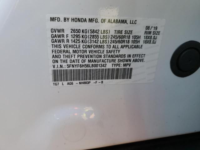 Photo 14 from auction – 2020 HONDA PILOT EXL with VIN 5FNYF6H56LB001342