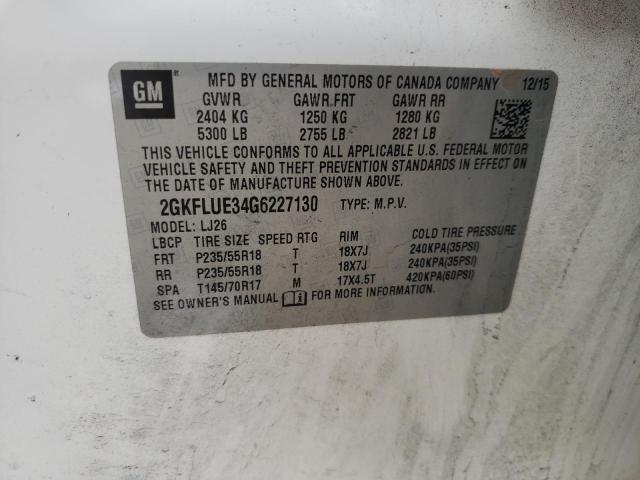 Photo 14 from auction – 2016 GMC TERRAIN SL with VIN 2GKFLUE34G6227130