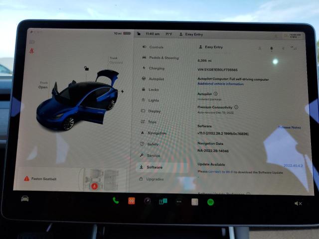 Photo 9 from auction – 2020 TESLA MODEL 3 with VIN 5YJ3E1EB0LF735565