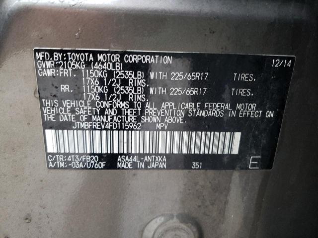 Photo 14 from auction – 2015 TOYOTA RAV4 LE with VIN JTMBFREV4FD115962