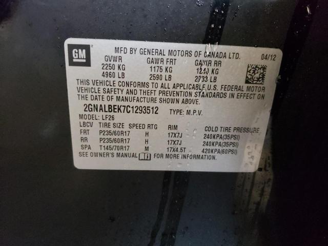 Photo 14 from auction – 2012 CHEVROLET EQUINOX LS with VIN 2GNALBEK7C1293512
