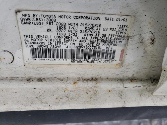 Photo 14 from auction – 2001 TOYOTA RAV4 with VIN JTEHH20V710075181