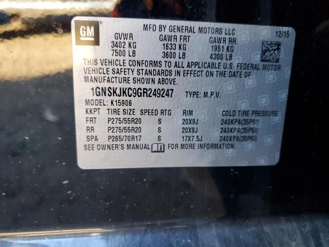 Photo 14 from auction – 2016 CHEVROLET SUBURBAN K with VIN 1GNSKJKC9GR249247