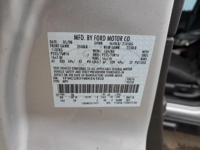 Photo 14 from auction – 2008 FORD ESCAPE XLT with VIN 1FMCU93198KE61932