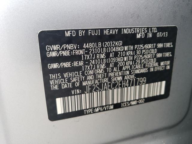 Photo 14 from auction – 2014 SUBARU FORESTER 2 with VIN JF2SJAEC2EH471799