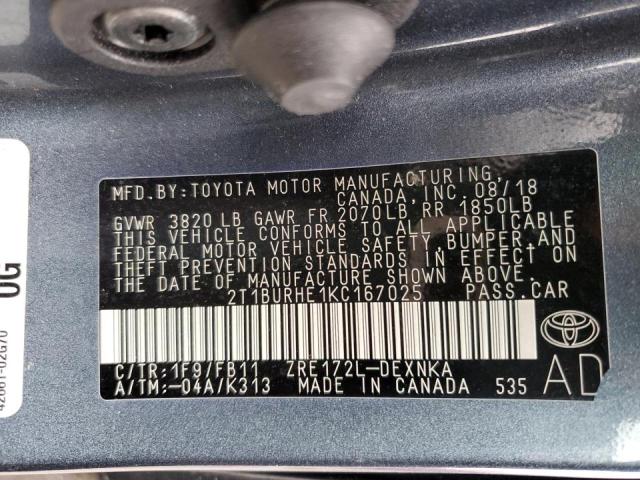 Photo 14 from auction – 2019 TOYOTA COROLLA L with VIN 2T1BURHE1KC167025