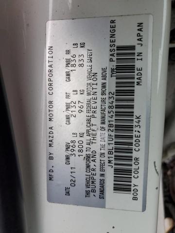 Photo 10 from auction – 2011 MAZDA 3 with VIN JM1BL1UF2B1458432