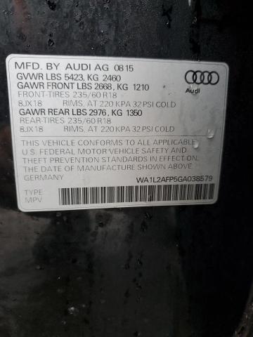 Photo 14 from auction – 2016 AUDI Q5 PREMIUM with VIN WA1L2AFP5GA038579