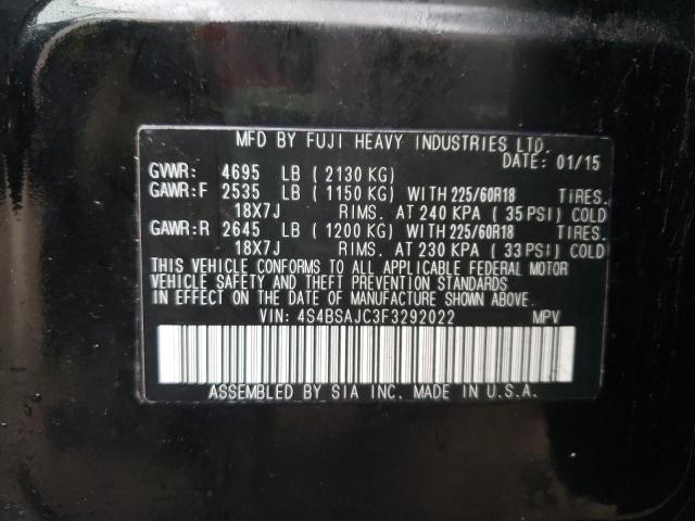 Photo 14 from auction – 2015 SUBARU OUTBACK 2. with VIN 4S4BSAJC3F3292022
