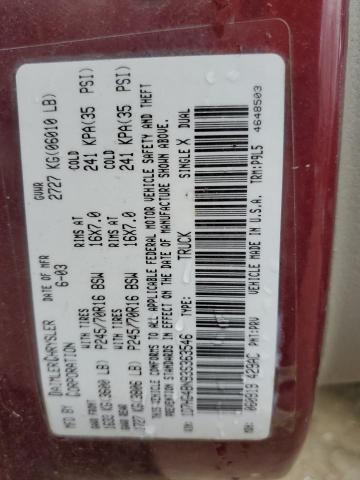Photo 14 from auction – 2003 DODGE DAKOTA QUA with VIN 1D7HG48N93S363546