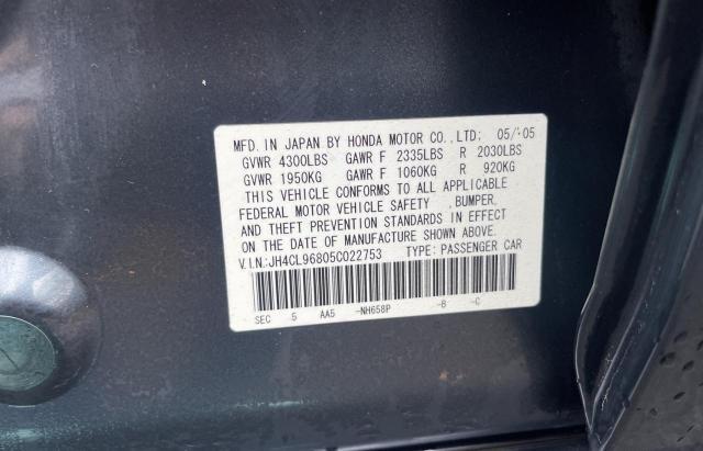 Photo 10 from auction – 2005 ACURA TSX with VIN JH4CL96805C022753