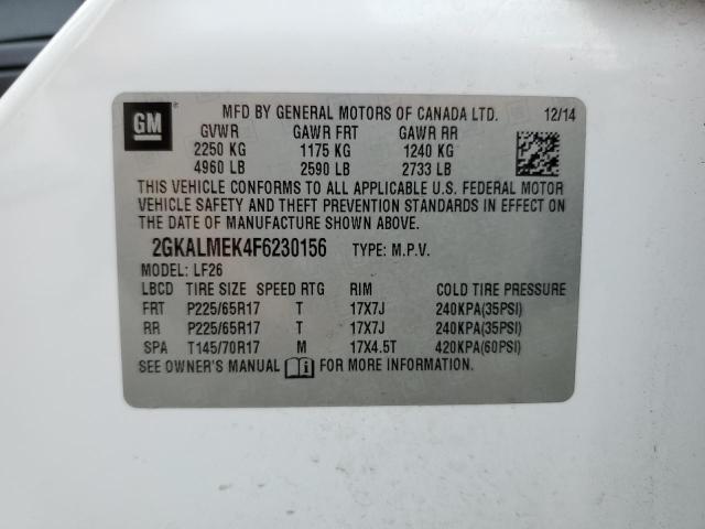 Photo 14 from auction – 2015 GMC TERRAIN SL with VIN 2GKALMEK4F6230156