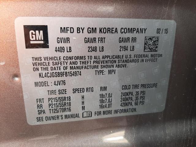 Photo 14 from auction – 2015 BUICK ENCORE with VIN KL4CJGSB9FB154974