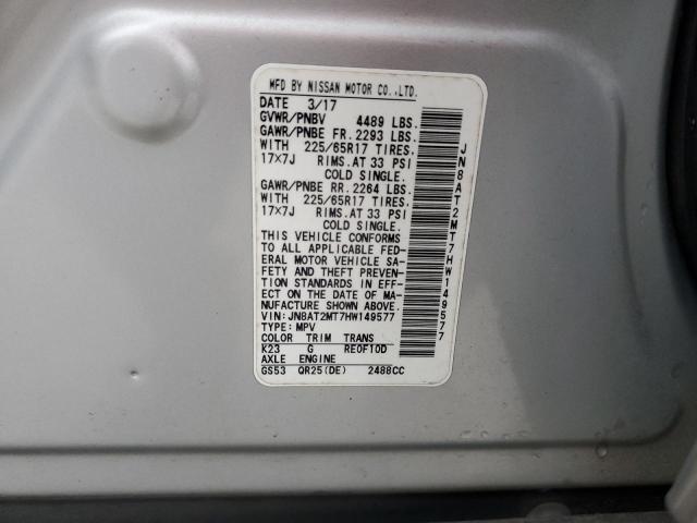 Photo 14 from auction – 2017 NISSAN ROGUE S with VIN JN8AT2MT7HW149577