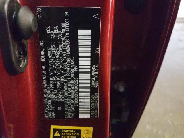 Photo 14 from auction – 2010 TOYOTA HIGHLANDER with VIN 5TDBK3EH7AS008226
