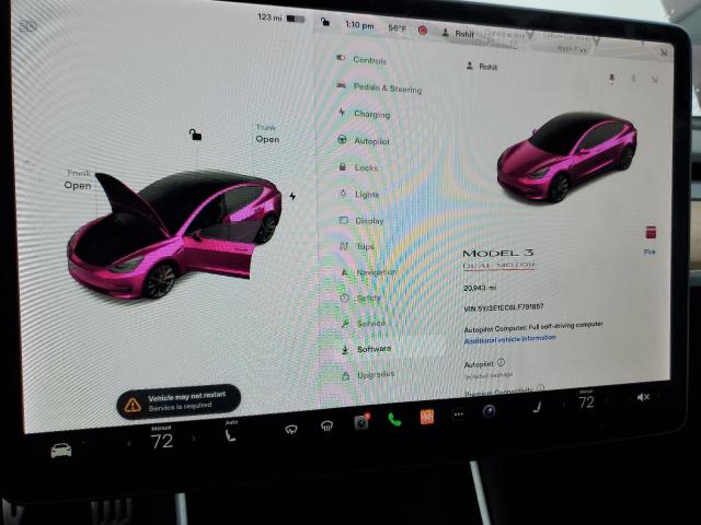 Photo 9 from auction – 2020 TESLA MODEL 3 with VIN 5YJ3E1EC6LF791857