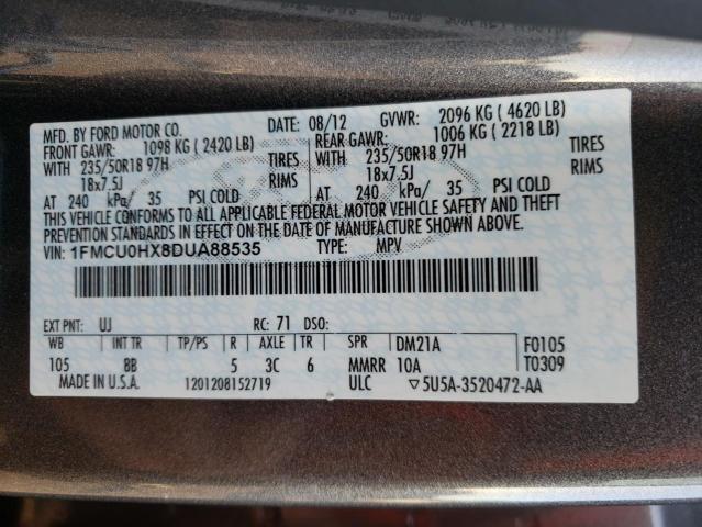 Photo 14 from auction – 2013 FORD ESCAPE SEL with VIN 1FMCU0HX8DUA88535