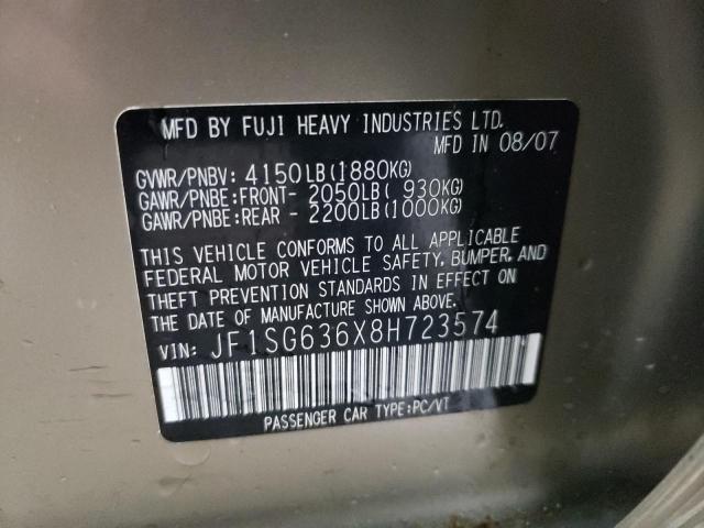 Photo 14 from auction – 2008 SUBARU FORESTER 2 with VIN JF1SG636X8H723574