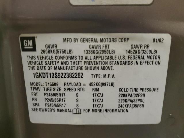 Photo 14 from auction – 2002 GMC ENVOY with VIN 1GKDT13S922382262